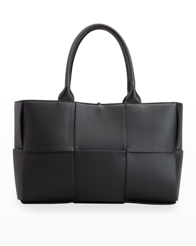 Bottega Veneta Arco Woven East-west Tote Bag In Black/gold