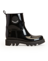 Moncler Ginette Logo Waterproof Rain Boot In Black