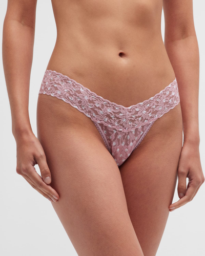 Hanky Panky Printed Low-rise Signature Lace Thong In Hello Spring