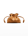 Loewe Flamenco Drawstring Knot Clutch Bag In Warm Desert