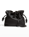 Loewe Flamenco Drawstring Knot Clutch Bag In Black