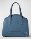 Loro Piana Sesia Micro Grain Matte Leather Handbag In Q354 Burgundy