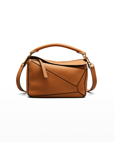 Loewe Puzzle Calfskin Small Satchel In Light Caramel