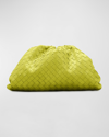 Bottega Veneta The Pouch Intrecciato Clutch Bag In Lime