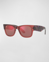 Ray Ban Mega Wayfarer 51mm Sunglasses In Clear Pink