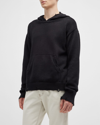 Saint Laurent Distressed Knitted Hoodie In Nero