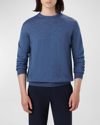 Bugatchi Men's Wool Rib-trim Sweater In Denim