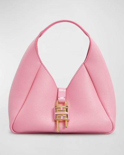 Givenchy Mini G Hobo Bag In Leather In Pink & Purple