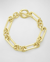 Lagos 18k Yellow Gold Signature Caviar Fluted Oval Chain Bracelet, 7