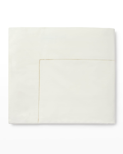 Sferra Celeste King Percale Flat Sheet In Ivory