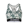 Vetements Million Dollar-print Sports Bra In Green