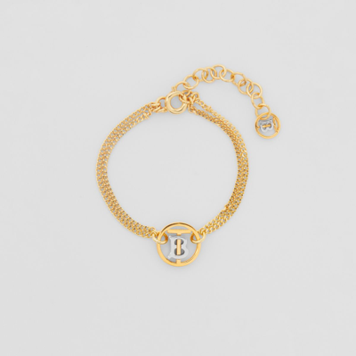 Burberry Gold And Palladium-plated Monogram Motif Bracelet In Light Gold/palladium