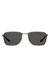 Under Armour 58mm Rectangular Sunglasses In Ruthenium/ Grey Polar