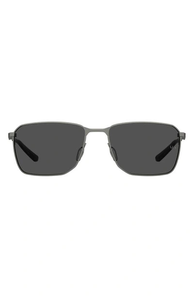 Under Armour Scepter 58mm Square Sunglasses In Dark Ruthenium/ Grey