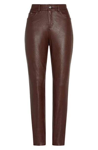 Commando Faux Leather Five-pocket Pants In Oxblood Brown