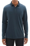 Robert Barakett Georgia Long Sleeve Polo In Night Teal