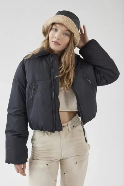 Urban Outfitters Uo Bestie Puffer Jacket In Washed Black ModeSens