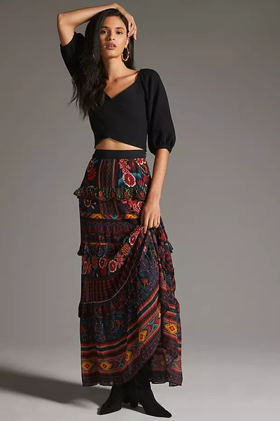 Farm Rio Tiered Maxi Skirt In Assorted | ModeSens