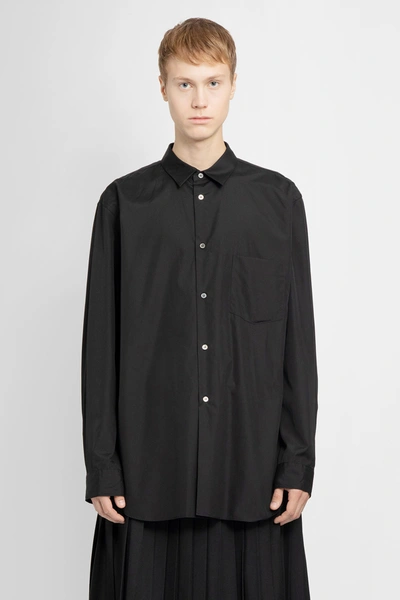 Comme Des Garcons Black Cotton Tarpaulin Cross Shirt In Black