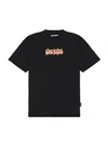 Palm Angels Burning Logo Relaxed-fit Cotton-jersey T-shirt In Black & White
