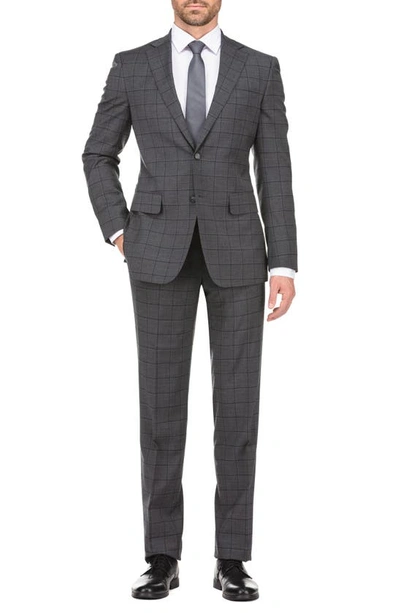 English Laundry Two Button Notch Lapel Trim Fit Suit In Charcoal