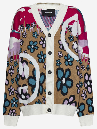 Barrow Jacquard-pattern V-neck Cardigan In Multicolor