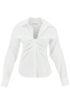 Alexander Wang Cummerbund Waist Cotton Poplin Shirt In White