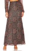 House Of Harlow 1960 X Revolve Mareisa Metallic Maxi Skirt In Rust Floral Multi