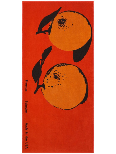 Proenza Schouler White Label Graphic-print Towel In Orange