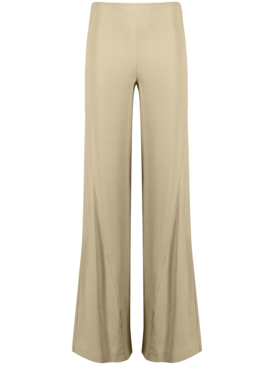 Jacquemus Soffio Flared Trousers In Beige