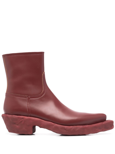 Camperlab Venga Leather Boots In Bordeaux