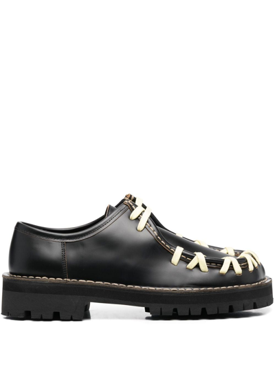 Camperlab Lace-up Leather Derby Shoes In Black
