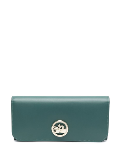 Longchamp Long Continental Box-trot Purse In Green