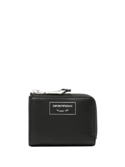 Emporio Armani Zip-around Small Wallet In Black