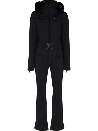 Goldbergh Parry Faux Fur Ski Suit In Black