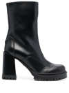 FURLA ANKLE 90MM BLOCK HEELED BOOTS