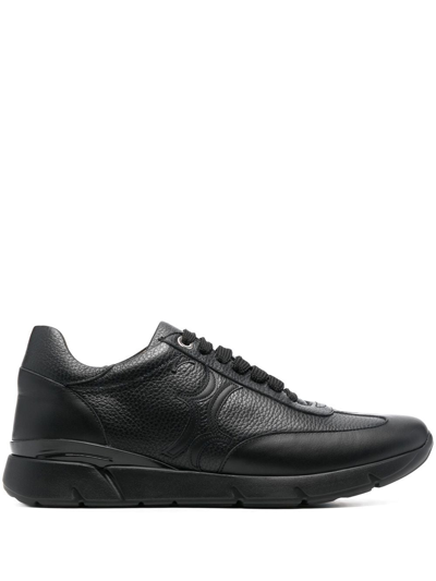 Billionaire Calf-leather Low-top Sneakers In Black