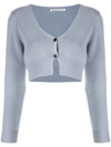 ALEXANDER WANG RIBBED-KNIT CROPPED CARDIGAN