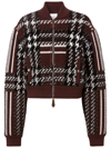 Burberry Caitryn Textured Wool Blend Check Jacket In Red
