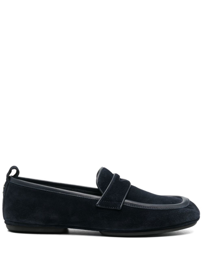 Jimmy Choo Penny-slot Suede Loafers In Blue