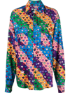 Alessandro Enriquez Printed Viscose Shirt In Blau