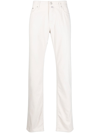 Jacob Cohen Mid-rise Straight-leg Chinos In Weiss