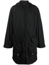 RICK OWENS DRKSHDW HOODED QUILTED COAT