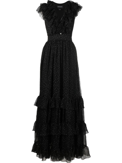 Sabina Musayev Sequin-detail Tiered Dress In Black