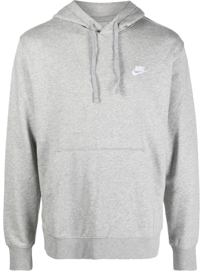 Nike Logo-detail Cotton Hoodie In Grau