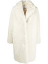 STAND STUDIO FAUX-SHEARLING BUTTON-FRONT COAT