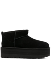 Ugg Classic Ultra Mini Platform Femme Aus Shearling In Nero