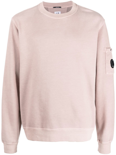 C.p. Company Logo-patch Cotton Sweatshirt In Pink
