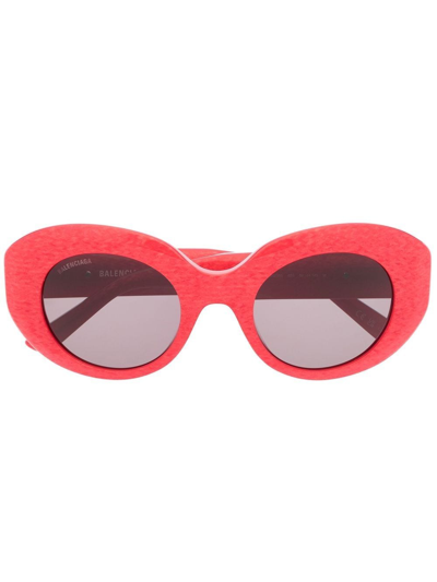 Balenciaga Oversized Round-frame Sunglasses In Rot