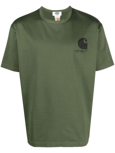 Junya Watanabe Logo-print Cotton T-shirt In Green